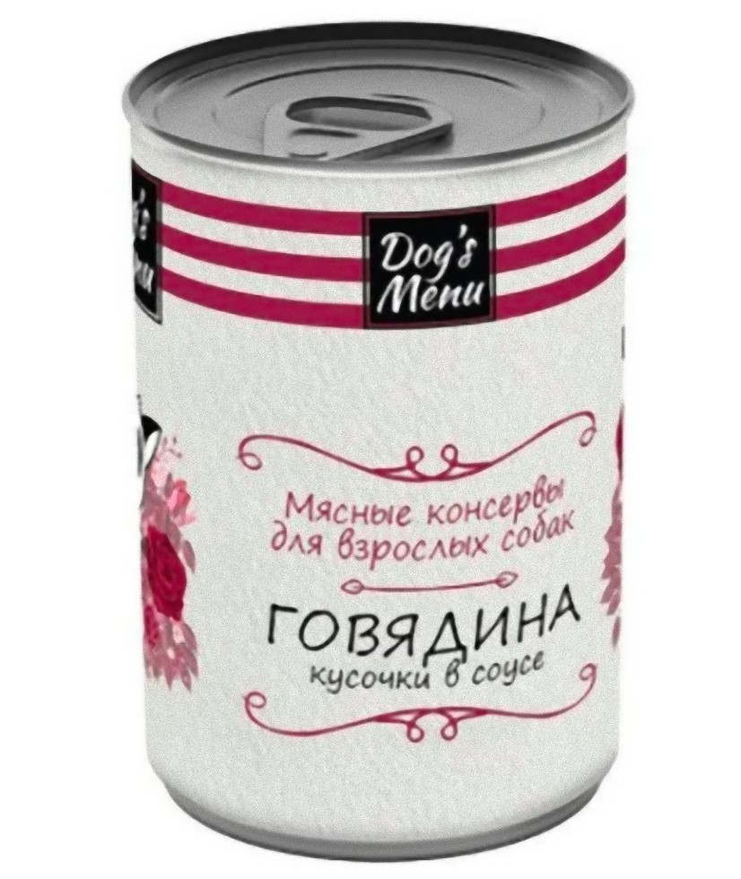 Консервы для собак Dog`s Menu с говядиной, 340 г