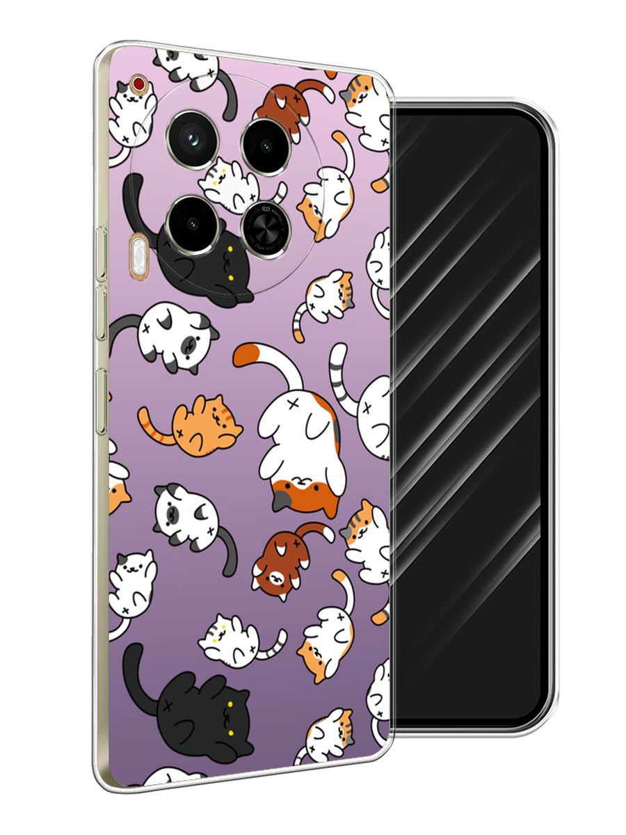 

Чехол Awog на Tecno Camon 30 4G "Котопад", Фиолетовый;белый, 305650-1
