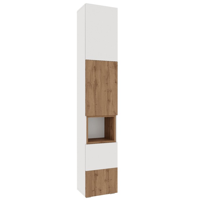 

Пенал Милана, 402х2176х300, Белый/Дуб вотан, Бежевый;белый, Милана