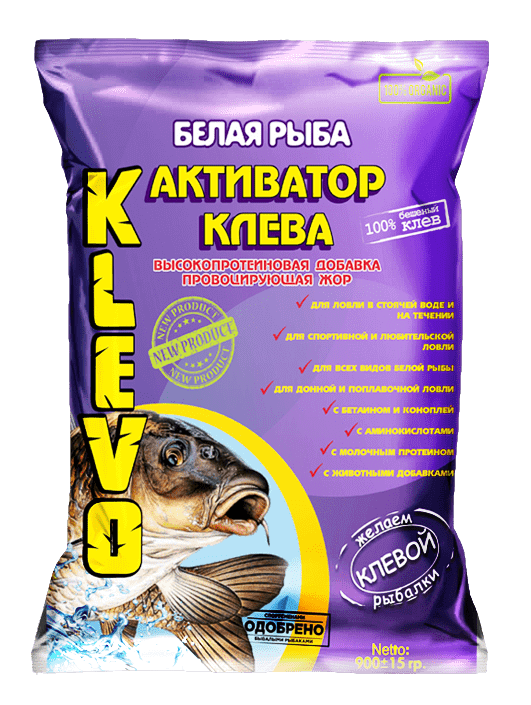 фото Активатор клева рыболовный klevo с альбумином / сухой кровью