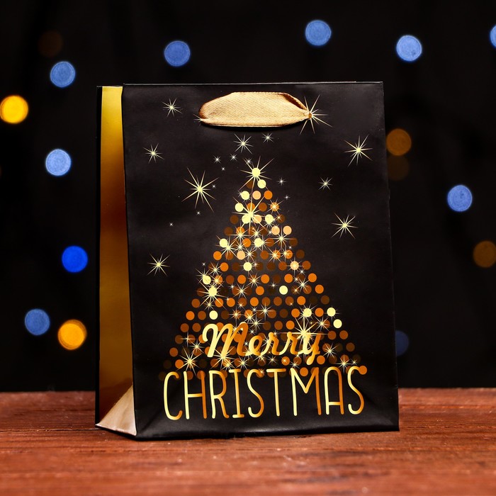 

Пакет ламинированный "Золотой Merry Christmas" 11,5 х 14,5 х 6 см