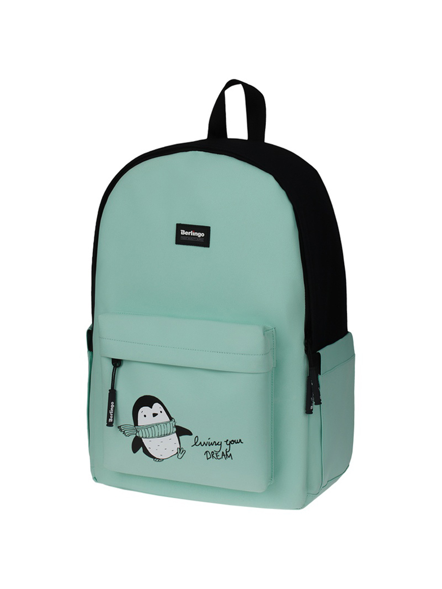 

Рюкзак Berlingo Casual Penguin mint RU08065, Casual Penguin mint 39,5х27х13 см, 1 отделение, уплотненная спинка
