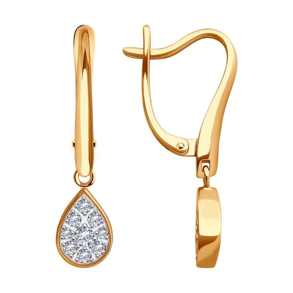 

Серьги из красного золота SOKOLOV 0200278, фианит, 0200278