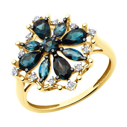 

Кольцо из желтого золота р. , Diamant 53-310-02349-1, фианит\топаз, 53-310-02349-1