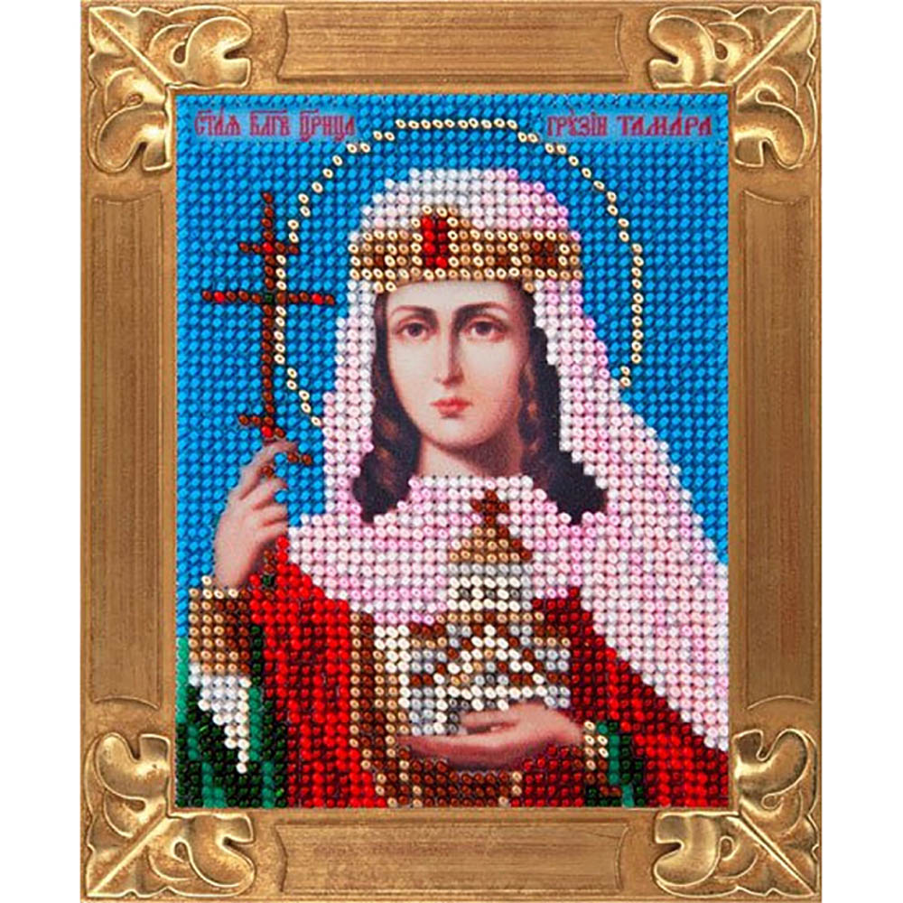 Вышивка бисером Святая Благоверная Царица Грузии Тамара В-733, 10x13 см от Вертоградъ