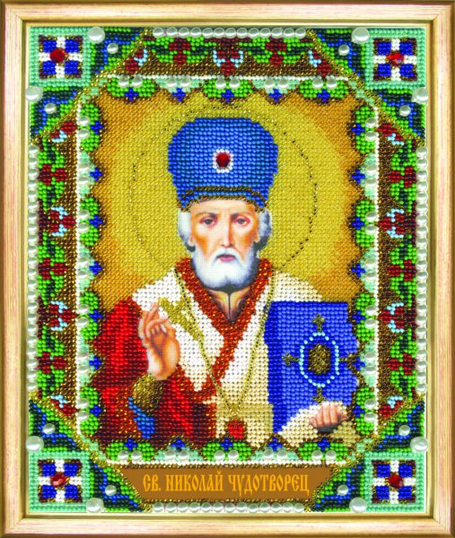 

Вышивка бисером Икона святителя Николая Чудотворца Б-1209, 17,9x22 см от Чарiвна Мить
