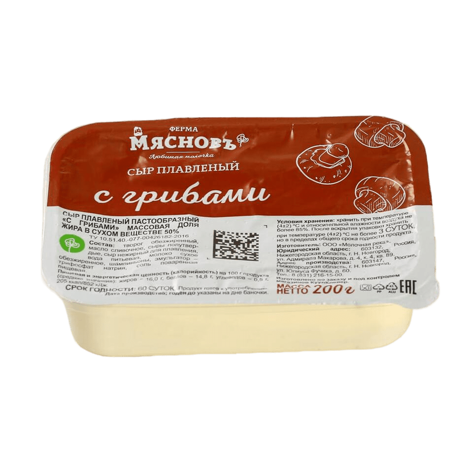 

Плавленый сыр МясновЪ с грибами 50% 200 г