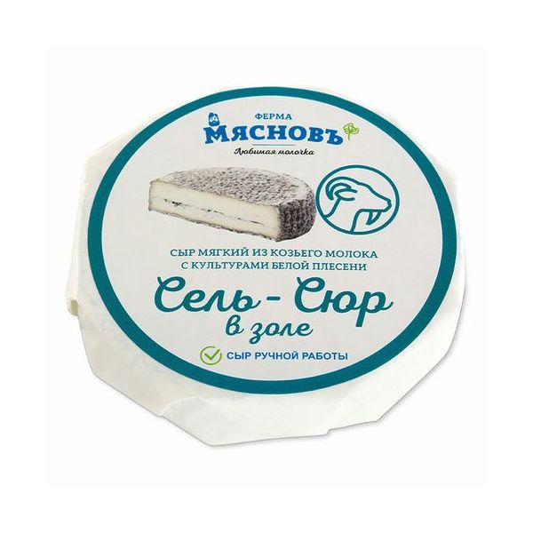 

Сыр мягкий МясновЪ ФЕРМА Сель-Сюр из козьего молока в золе с культурами плесени 45% 120 г