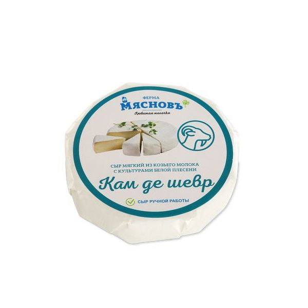 

Сыр мягкий МясновЪ Кам Де Шевр из козьего молока с белой плесенью 45% 150 г