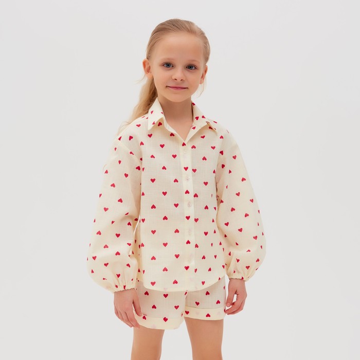

Блузка для девочки MINAKU: Cotton Collection цвет бежевый, рост 134, MINAKU: Cotton collection