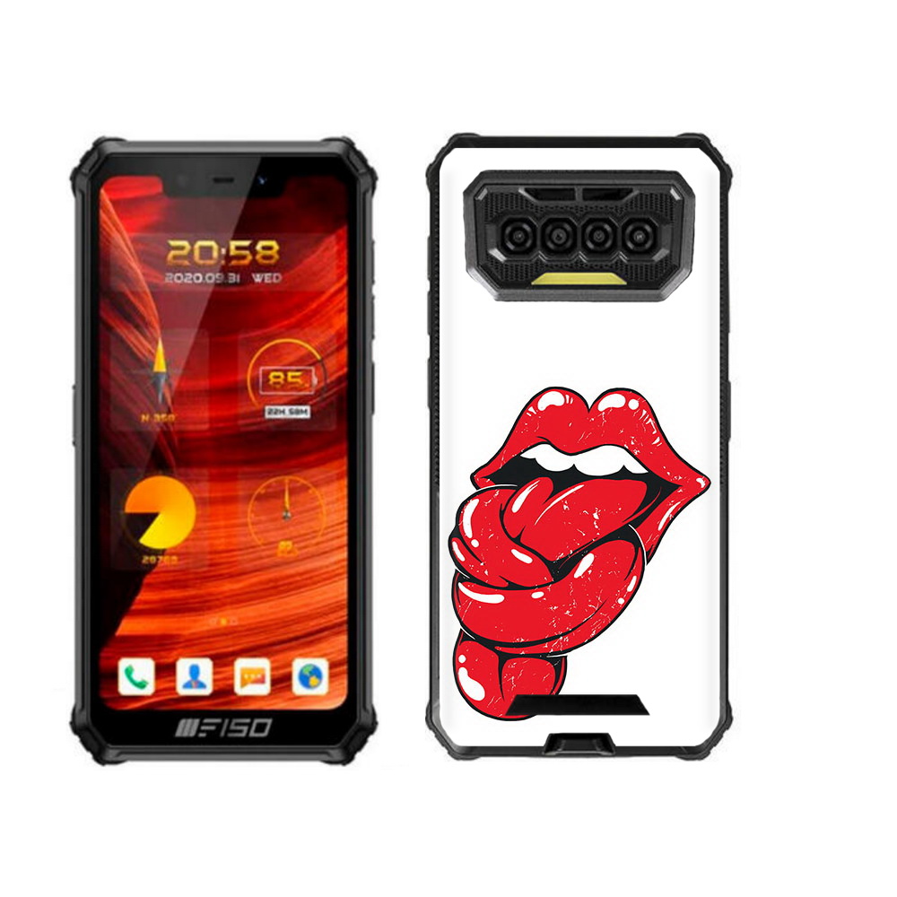 

Чехол бампер MyPads яркие губы с языком для Oukitel F150 Bison, Прозрачный, Tocco