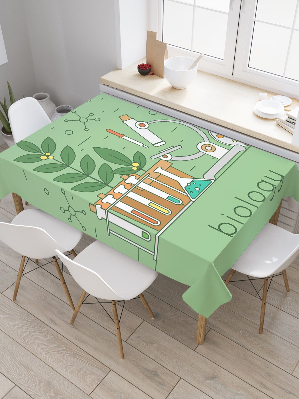 

Скатерть прямоугольная JoyArty "Предмет Биология" из сатена, 180x145 см, Зеленый, Предмет Биология