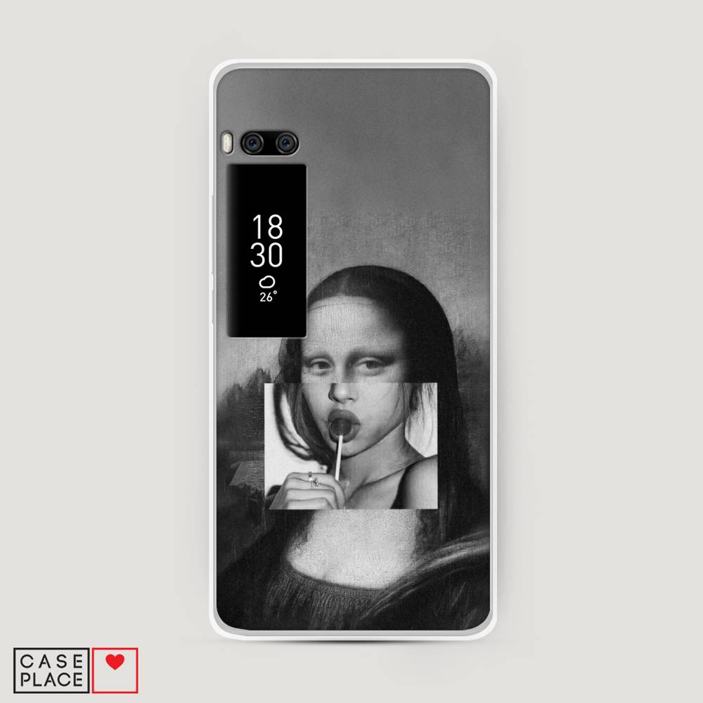 

Чехол Awog на Meizu Pro 7 Plus "Mona Lisa sucking lollipop", Серый, 71950-9