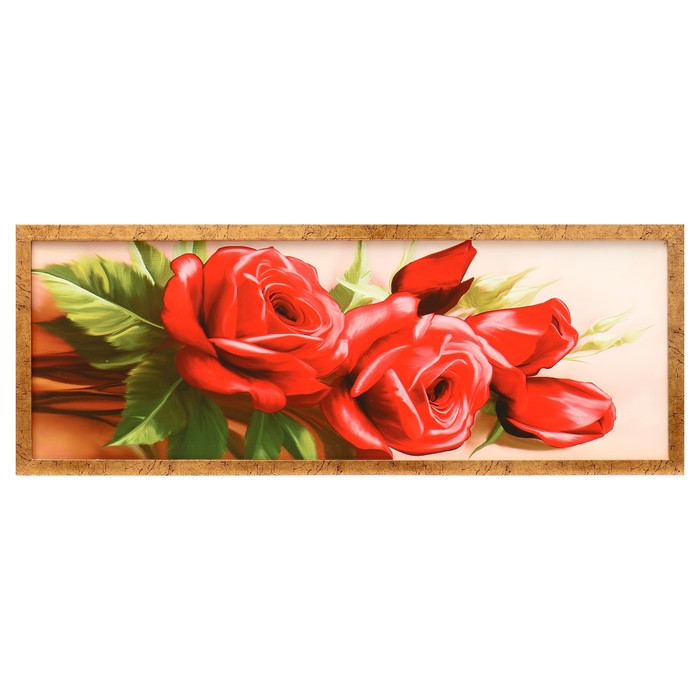 

Картина "Красные розы" 42*106 см рамка микс