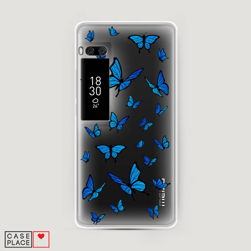 

Чехол Awog на Meizu Pro 7 Plus "Синие бабочки", Синий;белый, 71950-1