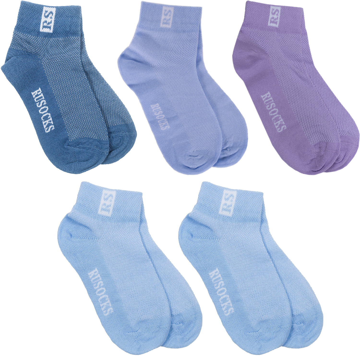 Купить Носки для девочек Rusocks 5-Д-36 цв. голубой; синий; фиолетовый; белый р. 30,