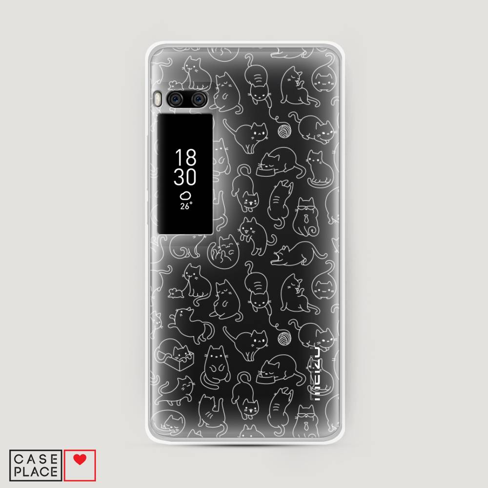 

Чехол Awog на Meizu Pro 7 Plus "Шкодливые котики", Черный;белый;серый, 71950-2