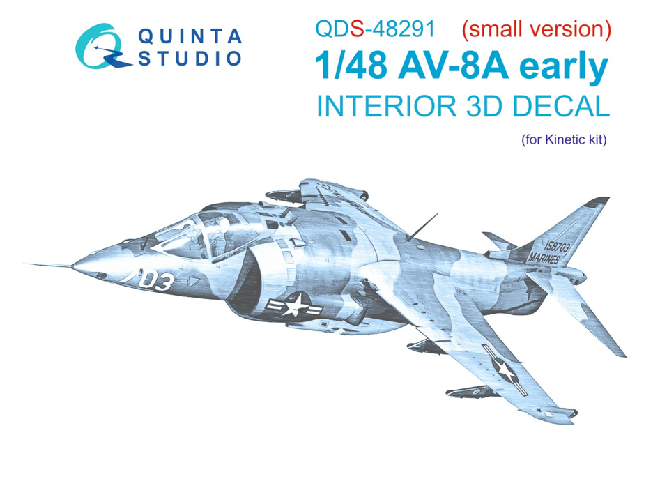 

QDS-48291 3D Декаль интерьера кабины AV-8A Early Kinetic Малая версия, Цветной