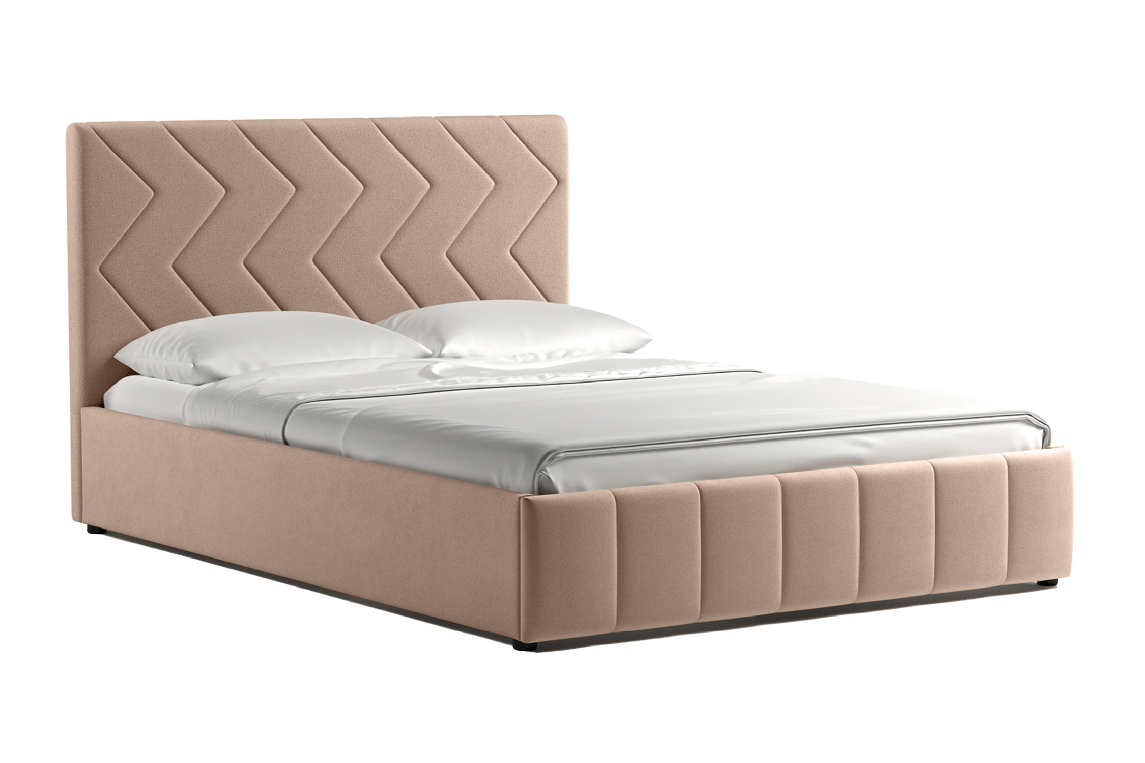 Кровать двуспальная НОНТОН Милана 140х200 см велюр бежевый 30290₽