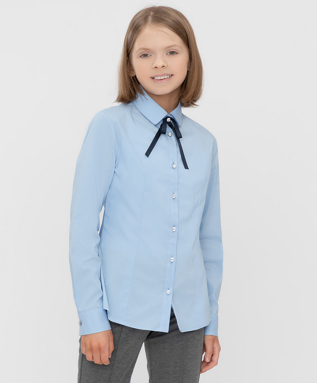 Блузка детская Button Blue 222BBGS22041800 цв.голубой р.134