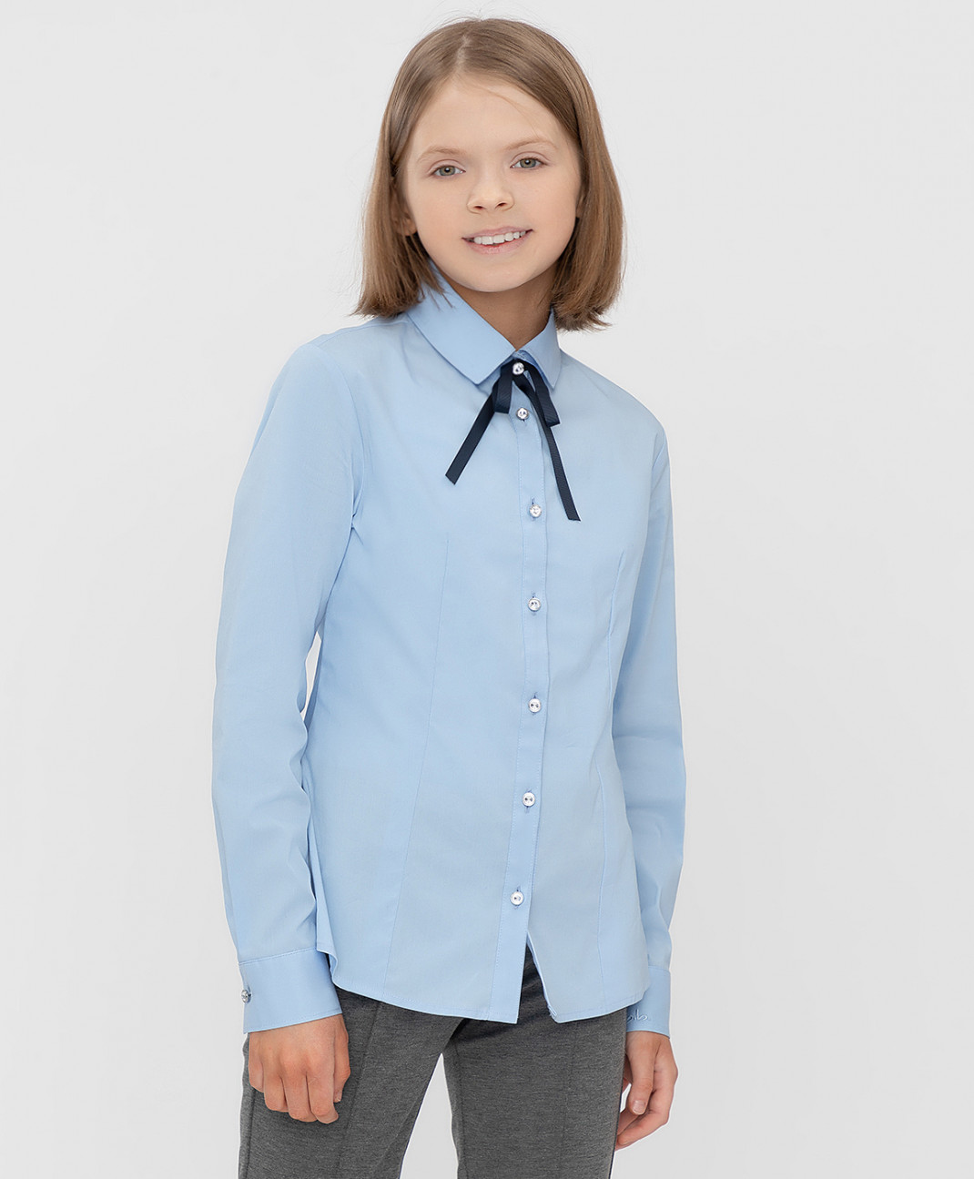 

Блузка детская Button Blue 222BBGS22041800 цв.голубой р.140, 222BBGS22041800