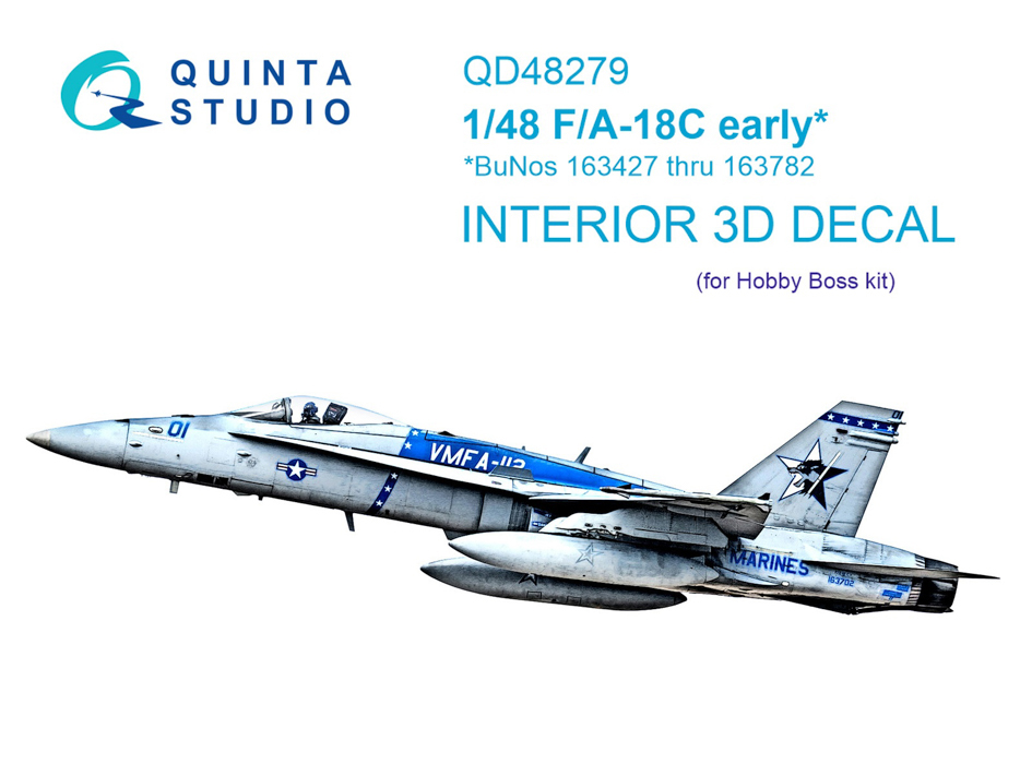 

QD48279 3D Декаль интерьера кабины F/A-18C early HobbyBoss, Цветной