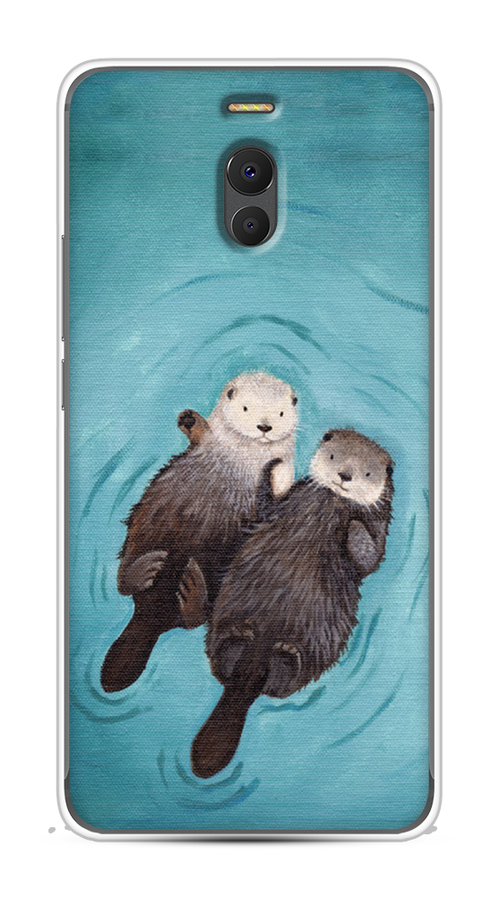 

Чехол Awog на Meizu M6 Note "Парочка бобров", Голубой, 72150-10