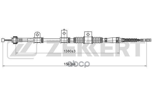 Трос Стояночного Тормоза Задн. Лев. Kia Cerato 04- Spectra 04- Zekkert арт. bz-1035