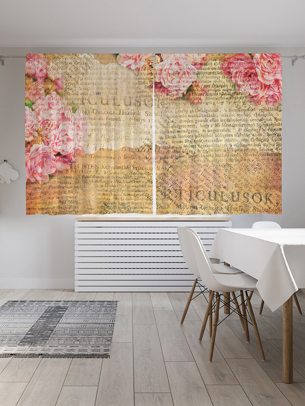 

Шторы под лён «Цветочные знания», серия Oxford DeLux, 290х180 см