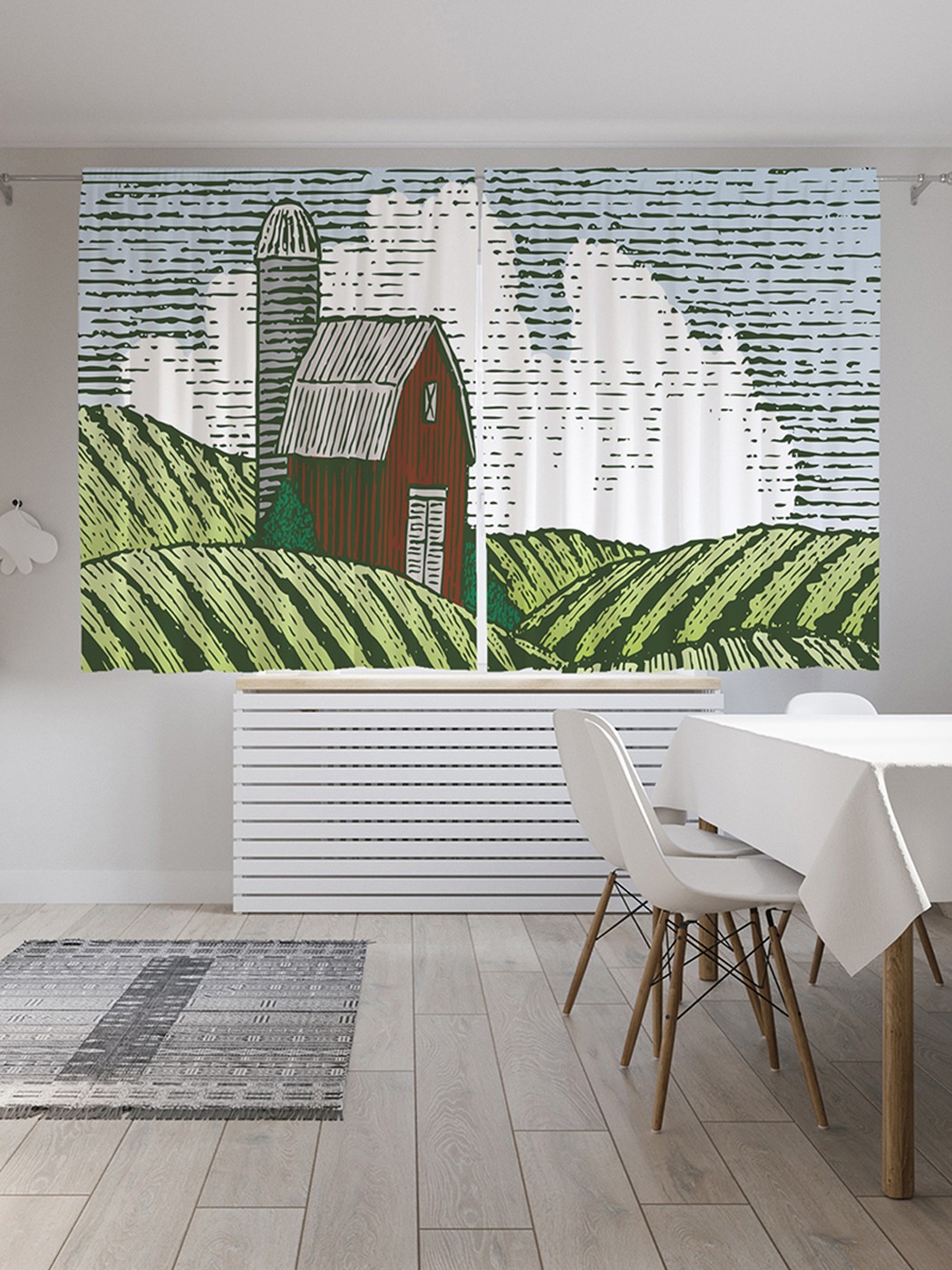 

Шторы под лён «Одинокий дом в полях», серия Oxford DeLux, 290х180 см