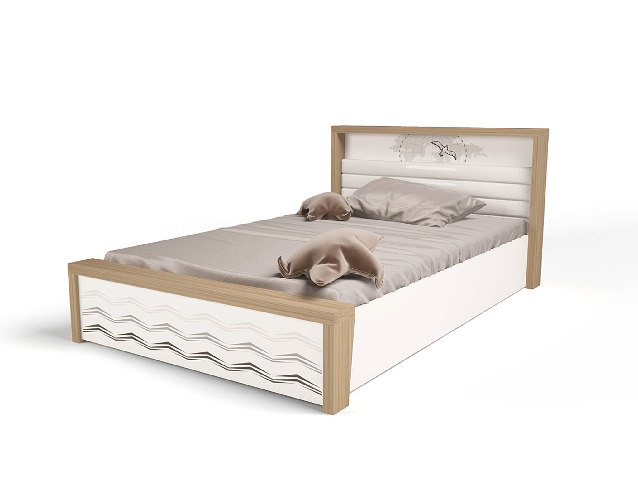 

Кровать ABC-KING 190х120 №5MIX OCEAN №5 с под.мех (cream), Белый, OCEAN №5