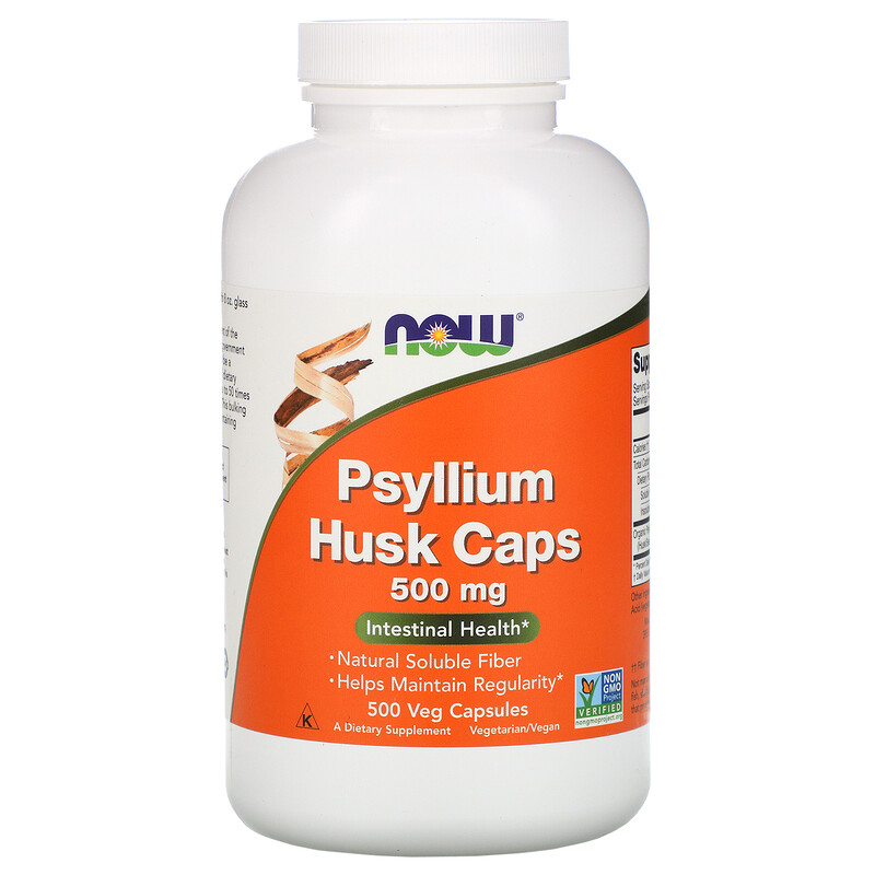 Шелуха семян подорожника Psyllium Husk NOW 500 мг капсулы 500 шт.