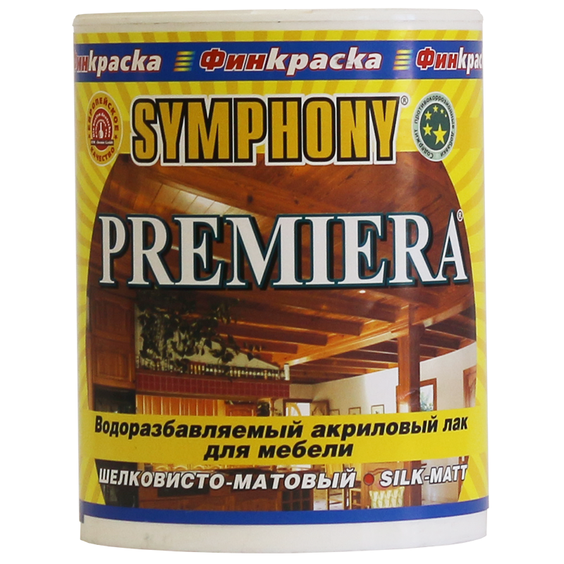 Лак Акриловый Symphony Premiera (Симфония Премьера) шелковисто-матовый 0,9л. кухня премьера