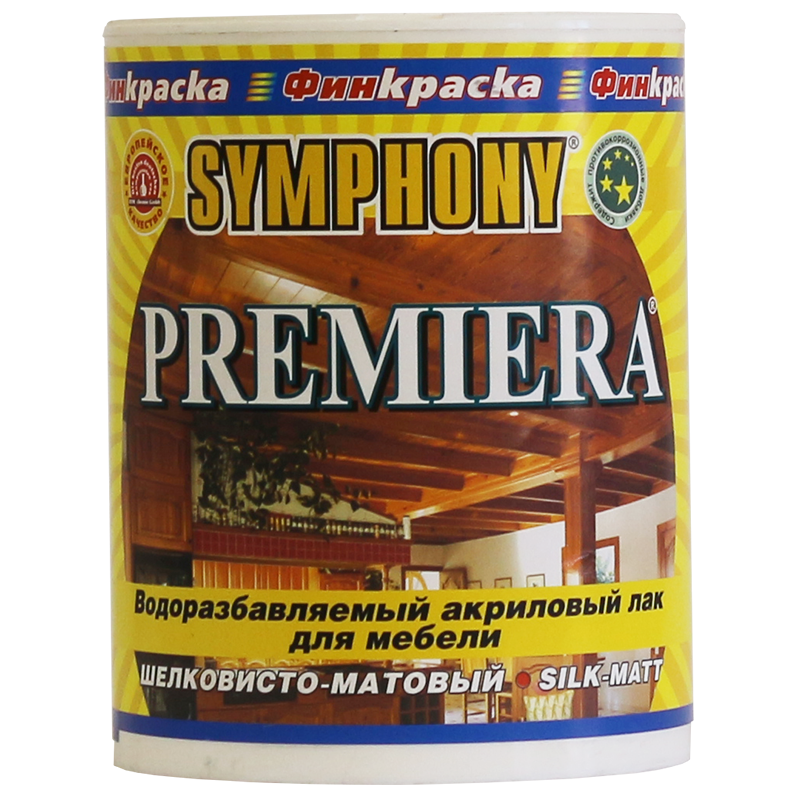 Лак Акриловый Symphony Premiera (Симфония Премьера) шелковисто-матовый 0,9л. лак симфония премьера ep 0 9 л