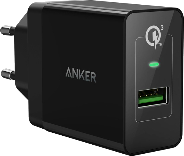 фото Сетевое зарядное устройство anker powerport+, 1xusb, 3 a, black