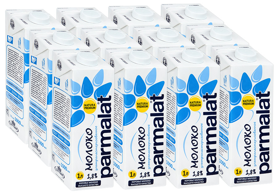 Молоко Parmalat ультрапастеризованное 1.8% 1 л 12 шт