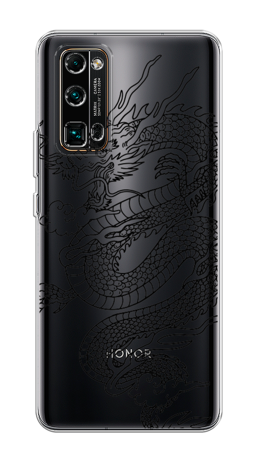 

Чехол на Honor 30 Pro Plus "Большой китайский дракон", Черный;серый, 612250-1