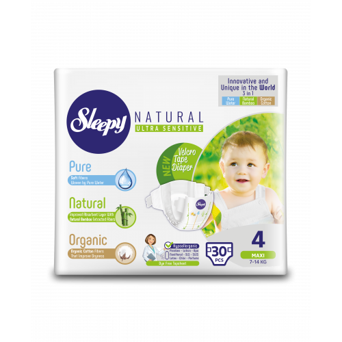 Sleepy Natural Подгузники Maxi (7-14 кг) 30 шт