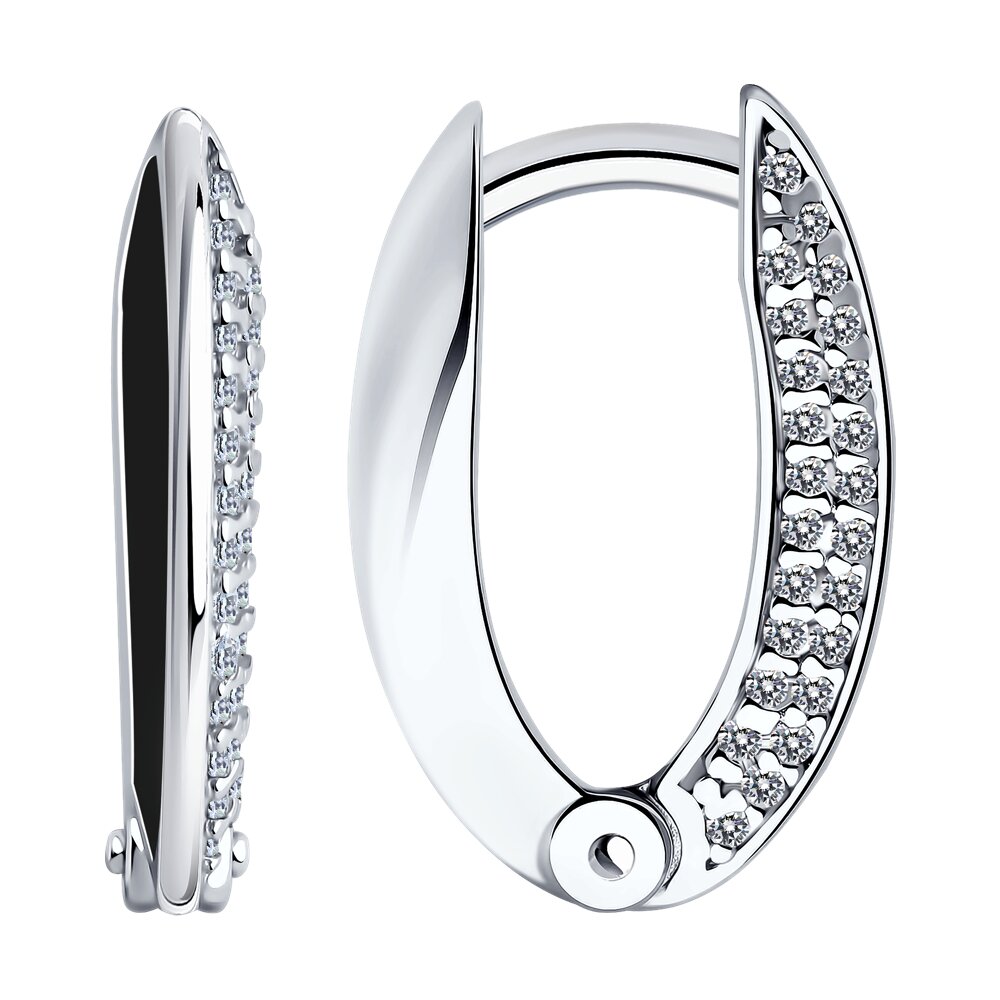 

Серьги из серебра Diamant 94-120-01969-2, фианит/эмаль, 94-120-01969-2