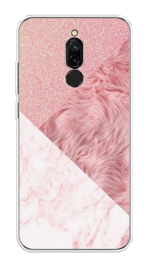 

Чехол на Xiaomi Redmi 8 "Текстурные треугольники", Розовый;белый, 37150-1