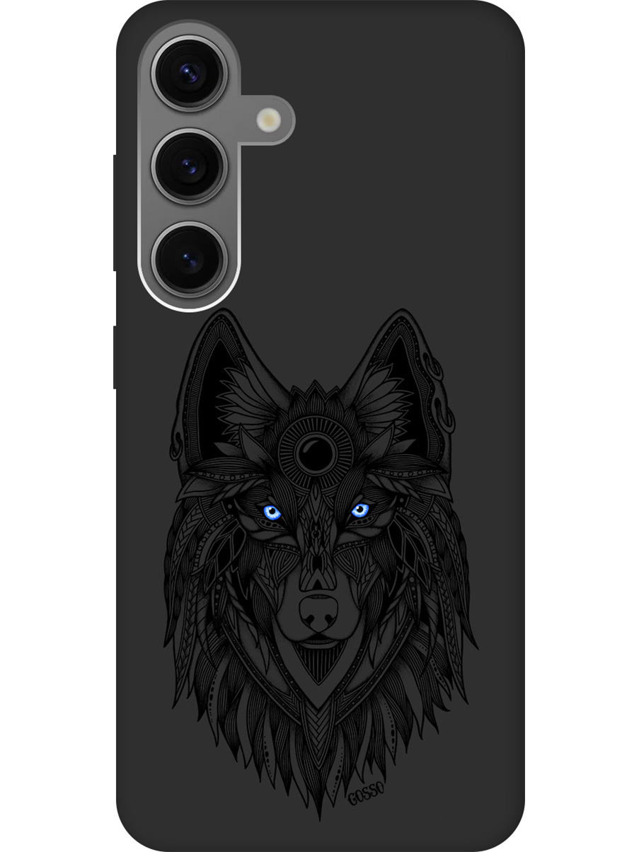 

Силиконовый чехол на Samsung Galaxy S24 с рисунком "Grand Wolf" Soft Touch черный, Черный;голубой, 20011914