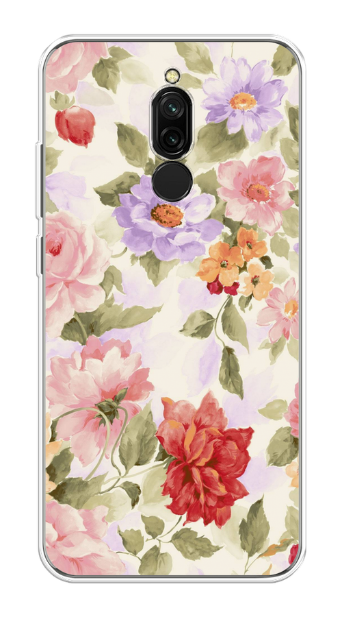 

Чехол на Xiaomi Redmi 8 "Акварельные пионы", Розовый;бежевый, 37150-1