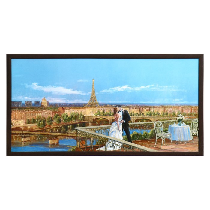 

Картина "Поцелуй в Париже" 50х100(55х104) см