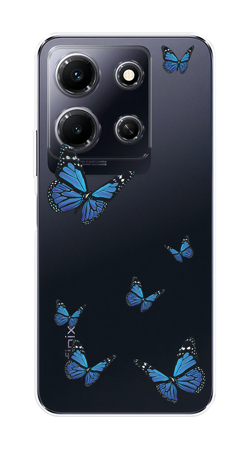 

Чехол Homey на Infinix Note 30i "Blue butterflies", Синий;черный, 3104350-1