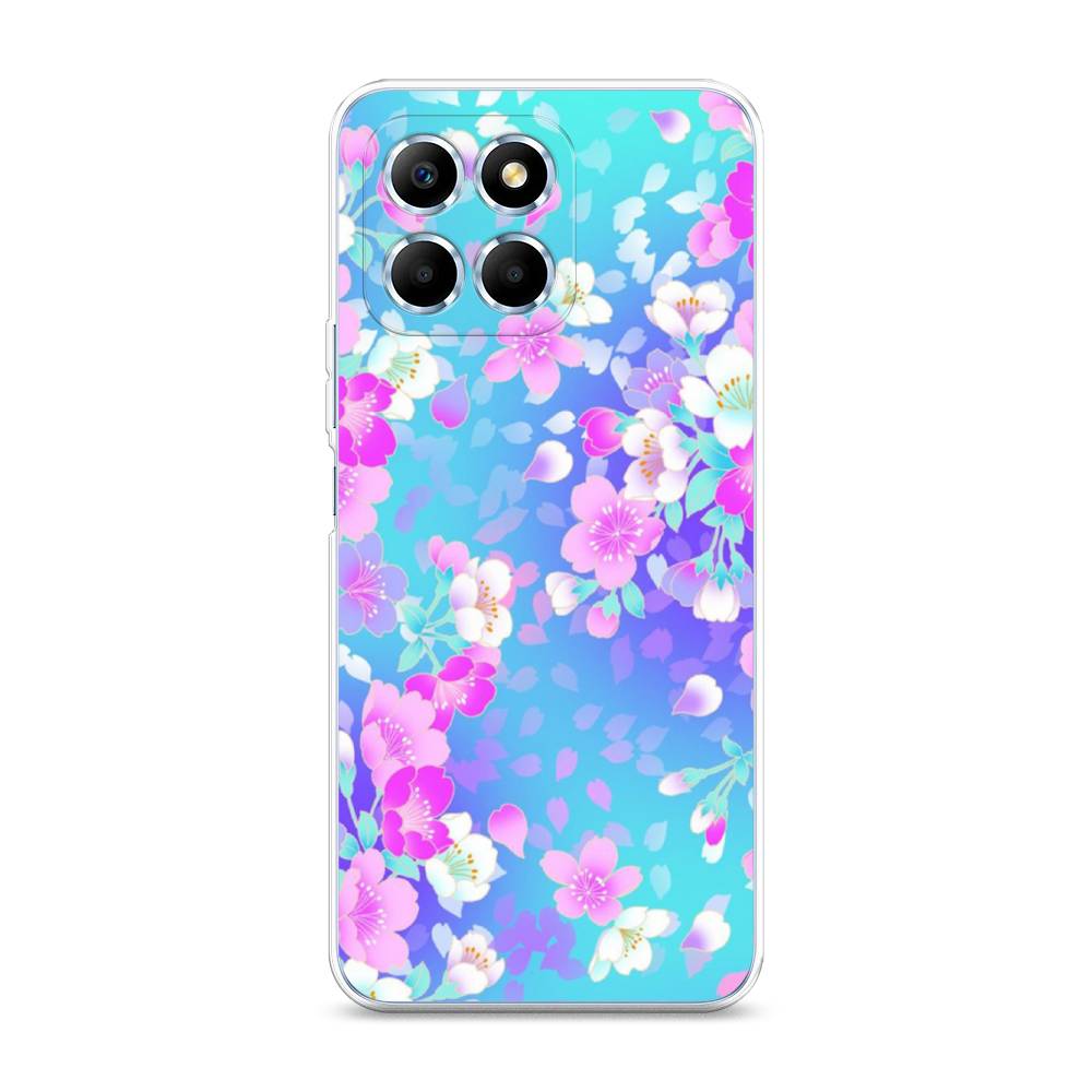 

Чехол Awog 6109550-8 для Huawei X6 "Яблоневые цветы", Голубой;розовый;белый, 6109550-8
