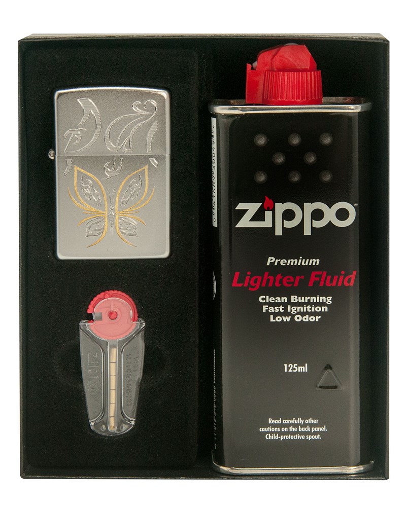 

Набор ZIPPO: зажигалка 24339 бензиновая, топливо, кремний для зажигалки, 24339