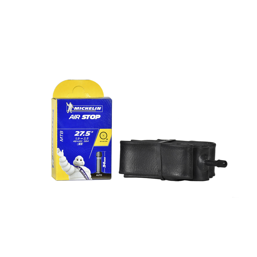 

Велокамера 27.5" MICHELIN B4 AIRSTOP 48/62X584 27,5х1,9-2,5 650В ST 34mm вентиль 085565, Черный