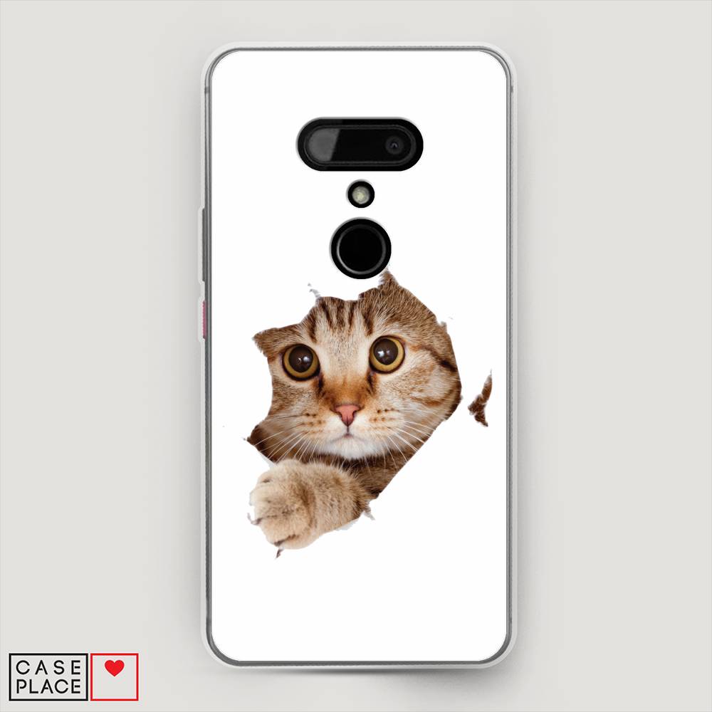 

Чехол на HTC U12 "Кот и бумага", Белый;коричневый, 102050-1