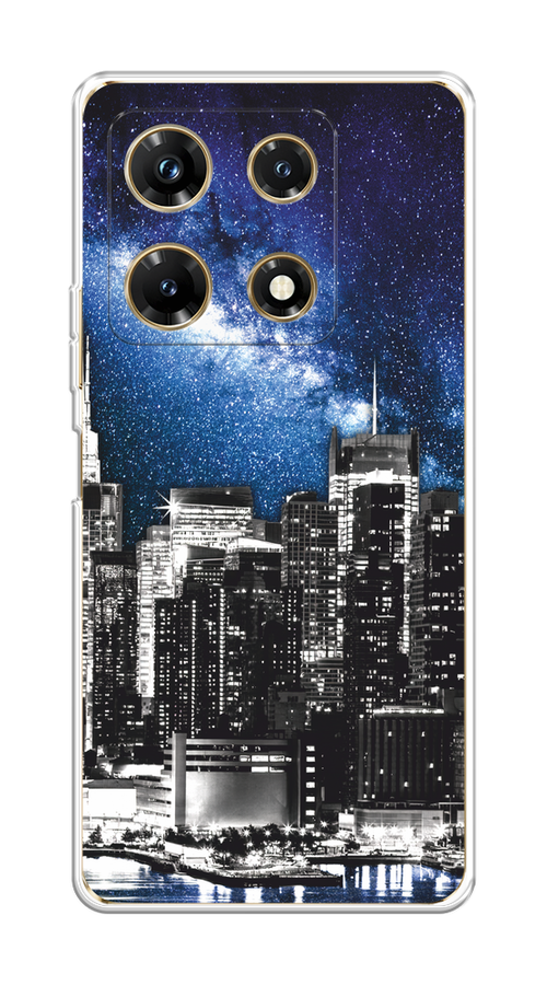 

Чехол Homey на Infinix Note 30 Pro "Космический Нью-Йорк", Синий;серый, 3104550-1
