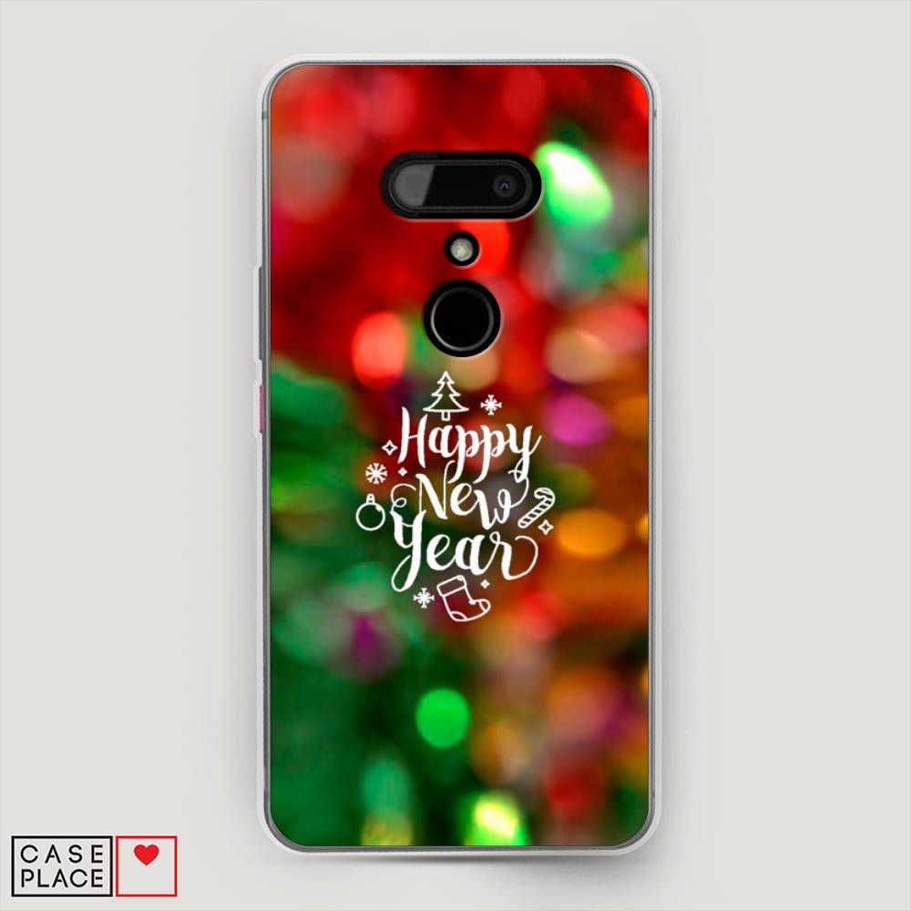 

Чехол на HTC U12 "Новый Год на елке", Зеленый;красный;желтый, 102050-5